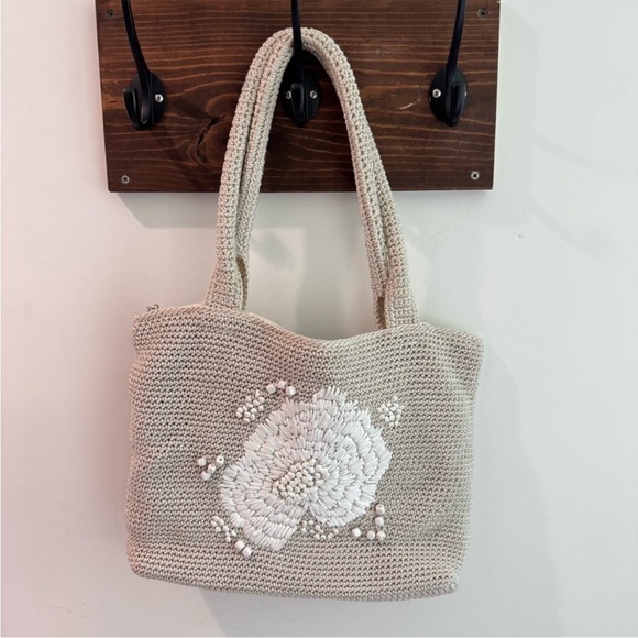 The Sak Crafted Classics Hand-Crochet Woven Floral Carry-All Bag Natural Ercu - Picture 1 of 16